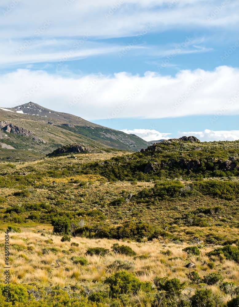 Obraz premium Patagonian Landscape Under Blue Sky