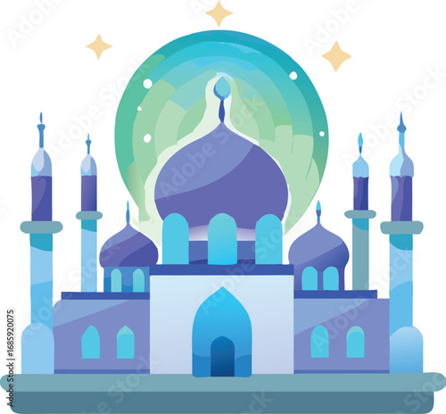 Illustration of a mosque for ramadan celebration