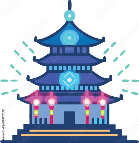 Illustration of a traditional chinese pagoda