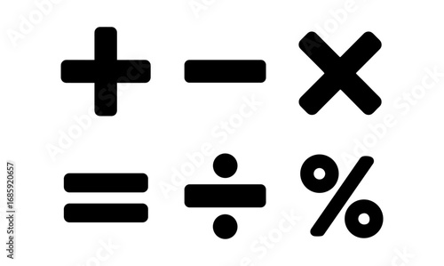 Basic mathematical symbols in bold minimalist design