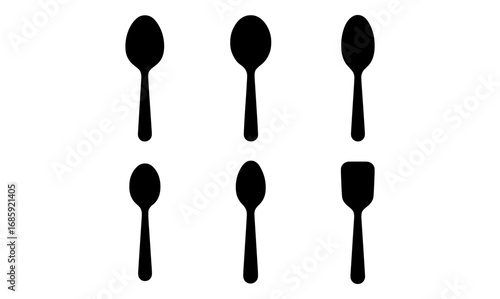 Silhouette set of spoon designs for kitchens and restaurants