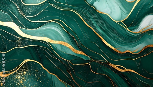 Abstract marbled background with gold veins