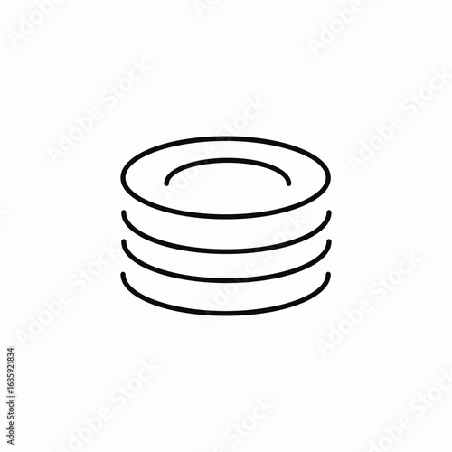 dish plate stack icon sign vector
