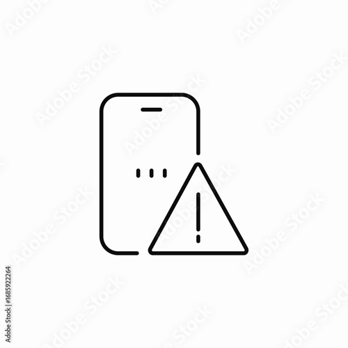 mobile software warning icon sign vector