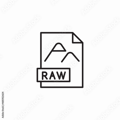 raw image file icon sign vector