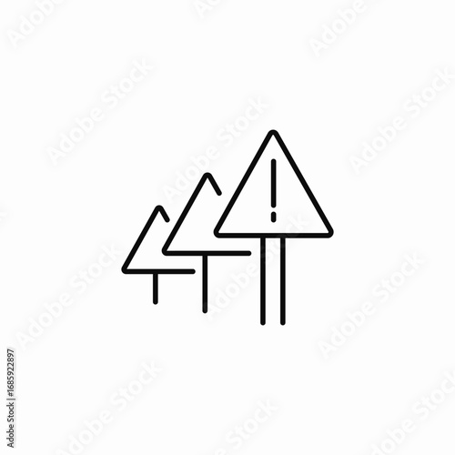 street warning icon sign vector