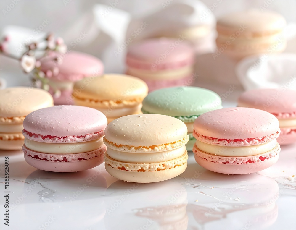 Obraz premium Delicate, creamy macarons 
