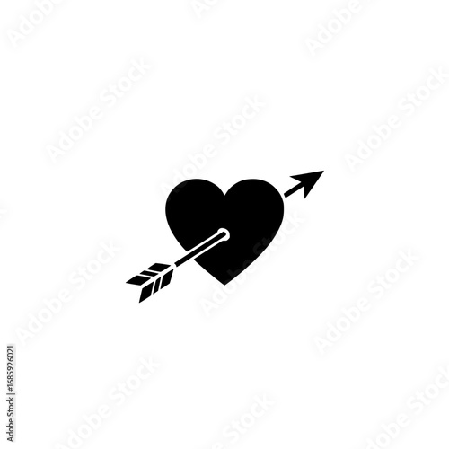 Love Heart Pierced by an Arrow Symbolizing Affection and Romance
