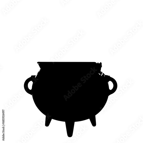 Steaming Black Cauldron Bubbling With Mysterious Potion for a Digital Age Brew