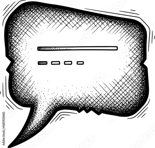 Message chat bubble vector icon with hand-drawn style