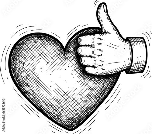 Heart like favorite vector icon with hand-drawn style