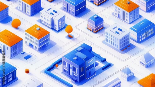 Wallpaper Mural Futuristic smart city connecting buildings with digital network Torontodigital.ca