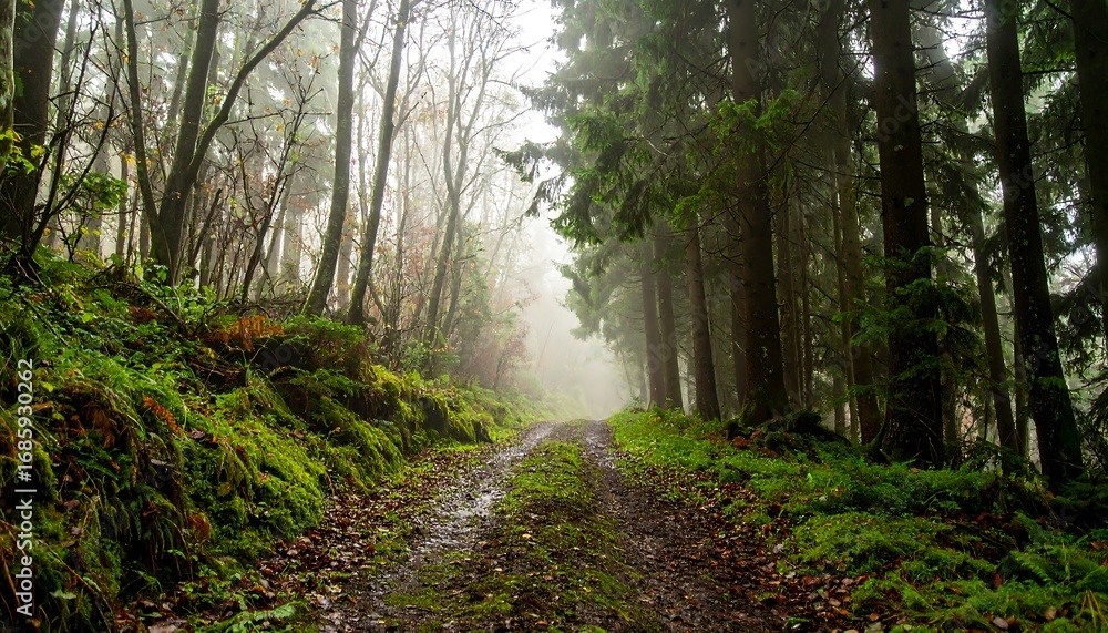 Fototapeta premium Misty forest path