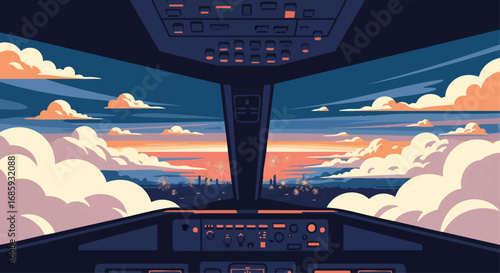 New Year's Eve from an Airplane Cockpit