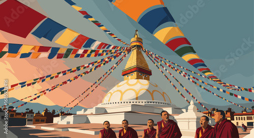 New Year's Prayers at Boudhanath Stupa