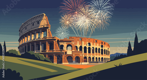 Rome's New Year Fireworks over the Colosseum