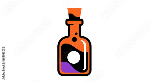 Halloween potion bottle graphic illustration, magical elixir spooky season