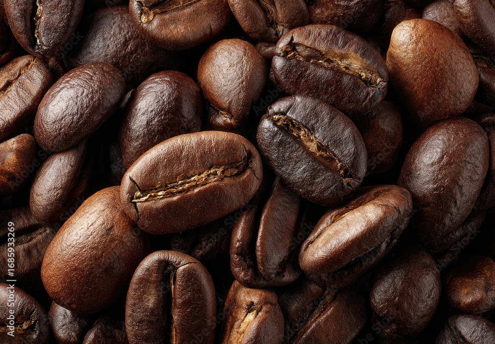 Obraz premium Roasted coffee beans close-up (2)