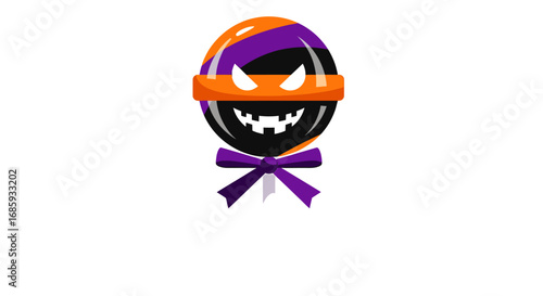A whimsically eerie lollipop character, perfect for festive seasonal designs