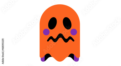 Whimsical orange specter with a melancholic expression for autumnal season