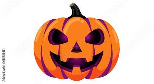 Festive orange pumpkin carving radiating spooky spirit of Halloween night
