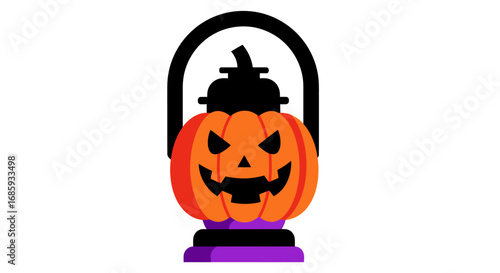Stylized pumpkin lantern for halloween, in a simple and modern vector