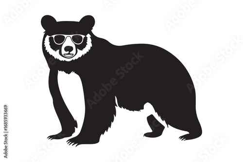 Andean spectacled bear standing illustration