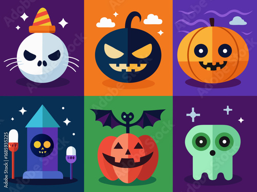 halloween monsters set
