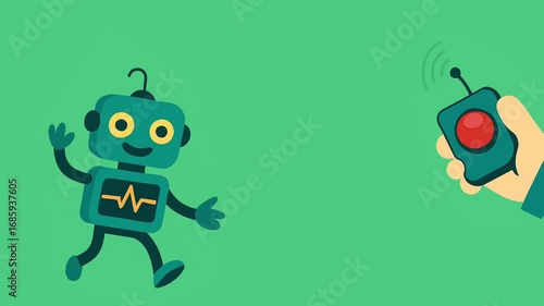 Animated Robot Under Remote Control – Symbol of Authority and Pressurefunny cartoon android