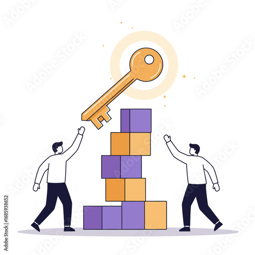 Unlocking Business Potential: Strategic Solution Vector Illustration for Achievement