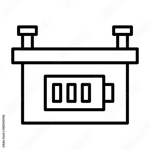 Car Battery vector line icon design
