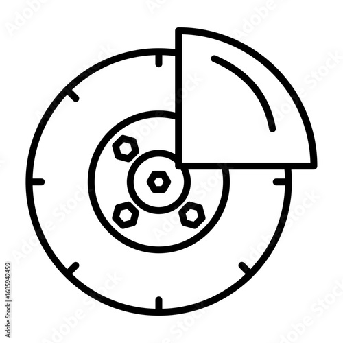 Brake Pad vector line icon design