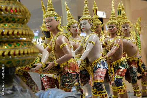 The sculpture named Churning of the Milk Ocean is seen in the departures area of Suvarnabhumi international airport (BKK) in Bangkok, Thailand.