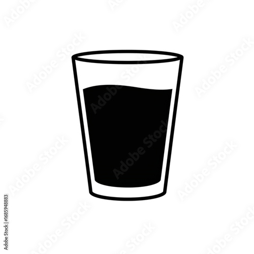 Simple Glass of Water Icon Illustration