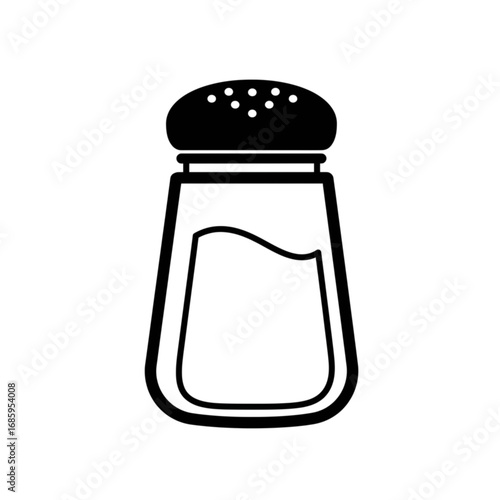 Minimalist Salt Shaker Illustration for Culinary and Cooking Designs