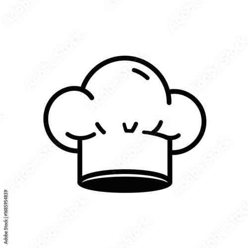 Chef Hat Illustration Minimalist Kitchen and Restaurant Icon Design