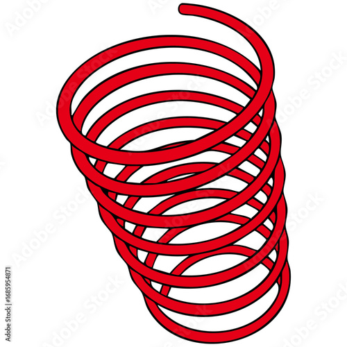 A red spiral spring illustration