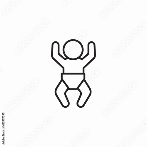 crawling baby icon sign vector