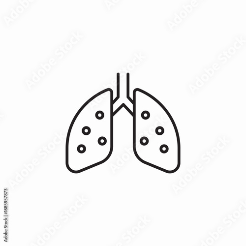 lung breathing icon sign vector