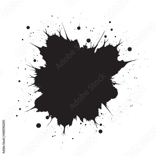 Ink Splatter Background Black and white illustration