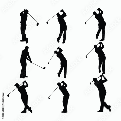Golf Player Silhouettes Collection
