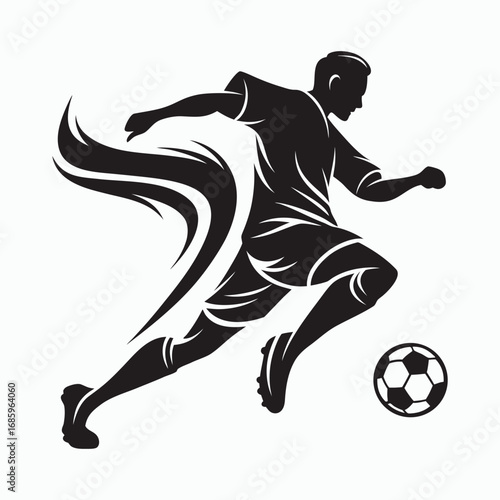 Soccer Player Kicking Ball Silhouette