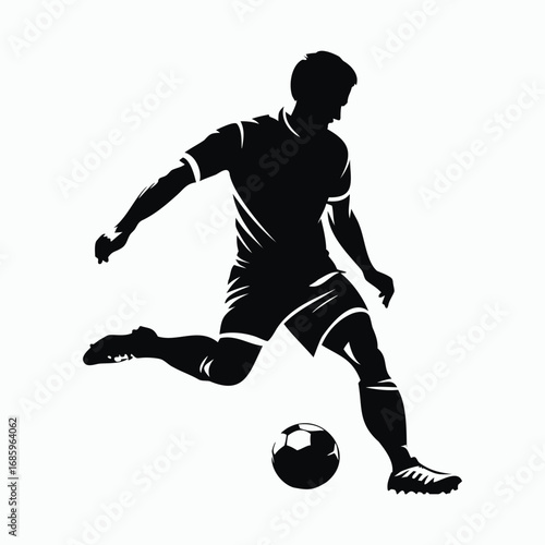 Soccer Player Kicking Ball Silhouette