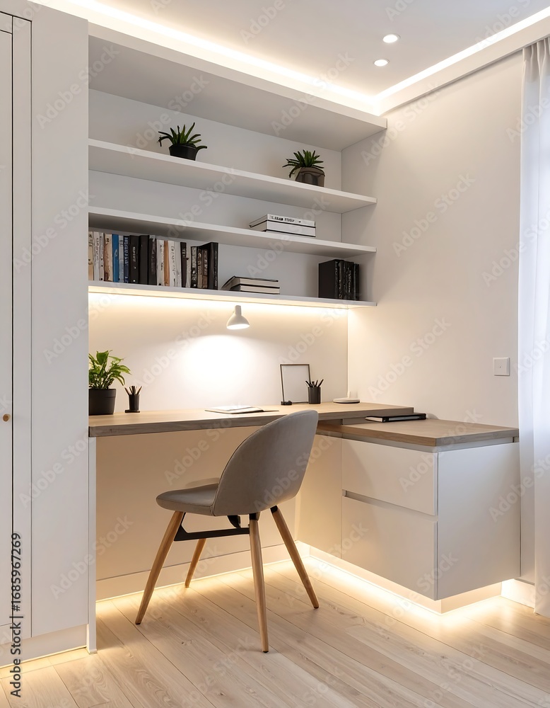 Fototapeta premium Modern corner home office