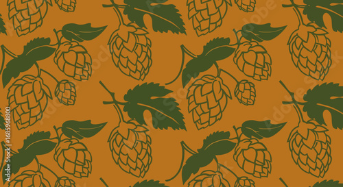 Vector Seamless Pattern Design with Hops Cones