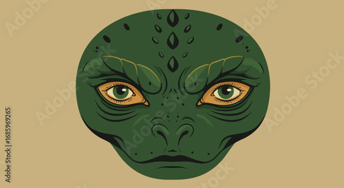 Vector Illustration of Reptilian Human Eyes with All Seeing Eye Symbol Conspiracy Theory Paranormal Surreal Art
