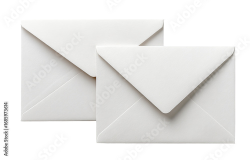 Two blank white envelopes overlapping