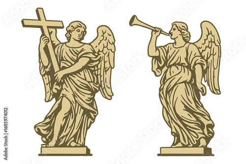 Angelic sculptures adorn the church of St