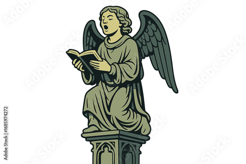 A statue of a singing angel at St