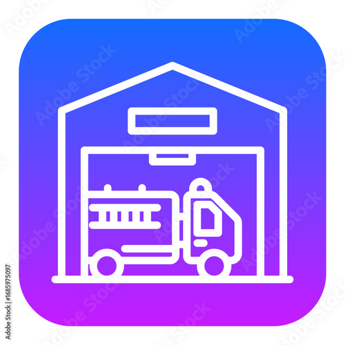 Firefighter Garage Vector Icons